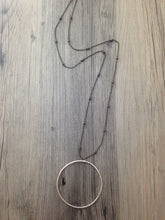 Load image into Gallery viewer, Handcrafted Jewelry-Silver Circle Necklace on Brass Beaded Chain
