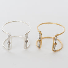 Load image into Gallery viewer, Handcrafted Jewelry-Square Cuff Bracelets with Labradorite/Metal Bead Accent
