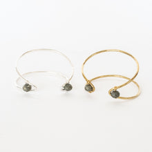 Load image into Gallery viewer, Handcrafted Jewelry-Marquise Cuff Bracelet with Pyrite Accent
