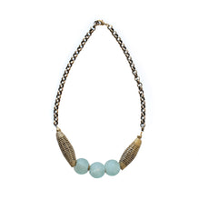 Load image into Gallery viewer, Tribal Blue Sea Glass Necklace
