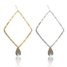 Load image into Gallery viewer, Geometric Hoop Earring-Labradorite
