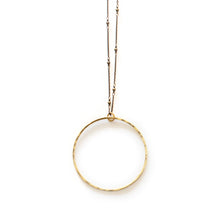 Load image into Gallery viewer, Long Circle Necklace on Beaded Chain

